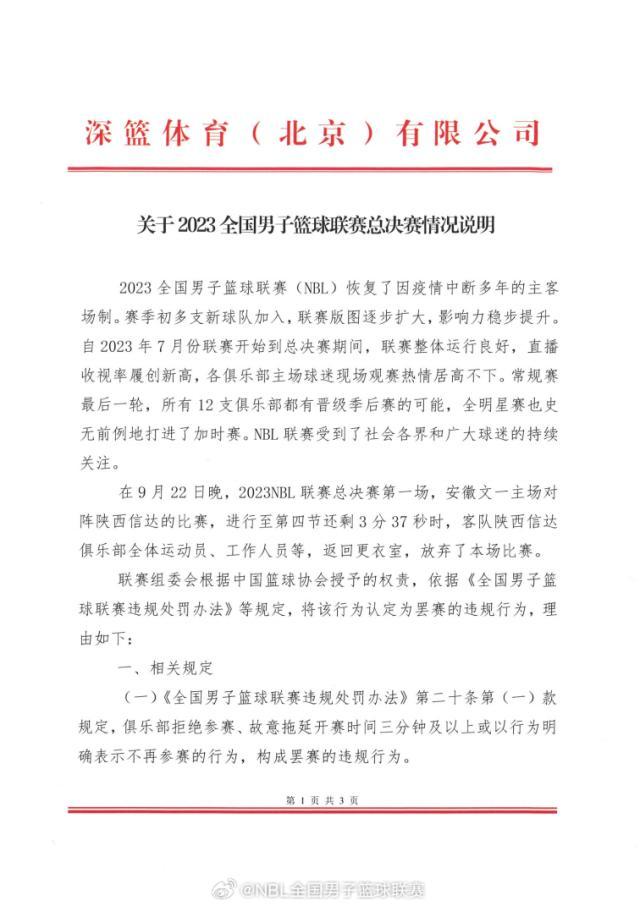 开云体育下载-陕西队罢赛遭NBL顶格重罚 中国篮球形象再受打击